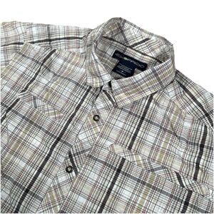 Exofficio‎ Men’s M Cotton Nylon Blend Short Sleeve Snap Button Fishing Shirt EUC